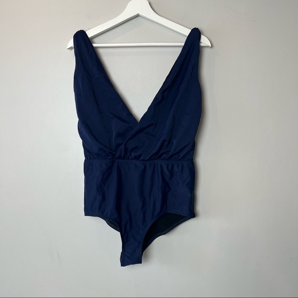 Modcloth High Dive Navy One‎ Piece Swimsuit